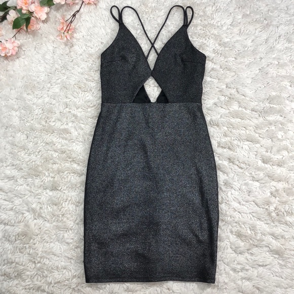 Express Dresses & Skirts - Express strappy bodycon dress with front cutout